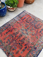 3'6 x 4'2 Antique Love Worn Lilihan Rug - Blue Parakeet Rugs