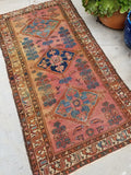 3'4 x 6'2 Antique Persian Malayer - Blue Parakeet Rugs