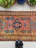 3'4 x 6'2 Antique Persian Malayer - Blue Parakeet Rugs