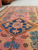 3'4 x 6'2 Antique Persian Malayer - Blue Parakeet Rugs