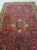 2'2 x 3'10 antique Persian Sarouk rug #478 - Blue Parakeet Rugs