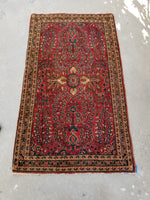 2'2 x 3'10 antique Persian Sarouk rug #478 - Blue Parakeet Rugs
