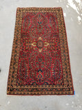 2'2 x 3'10 antique Persian Sarouk rug #478 - Blue Parakeet Rugs