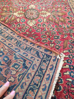 2'2 x 3'10 antique Persian Sarouk rug #478 - Blue Parakeet Rugs