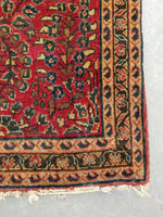 2'2 x 3'10 antique Persian Sarouk rug #478 - Blue Parakeet Rugs