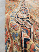 8'6 x 10'1 Antique love worn Mahal - Blue Parakeet Rugs