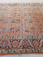 8'6 x 10'1 Antique love worn Mahal - Blue Parakeet Rugs