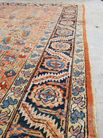 8'6 x 10'1 Antique love worn Mahal - Blue Parakeet Rugs