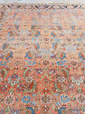 8'6 x 10'1 Antique love worn Mahal - Blue Parakeet Rugs