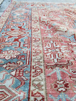 6' x 8'2 vintage Persian Heriz - Blue Parakeet Rugs