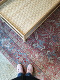 6' x 8'2 vintage Persian Heriz - Blue Parakeet Rugs