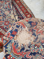 2'11 x 12 Skinny and worn antique runner #488 - Blue Parakeet Rugs