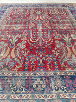 11'3 x 12'10 Antique Persian Kerman - Blue Parakeet Rugs