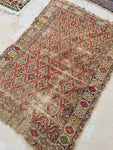 3'5 x 5'1 Antique Caucasian Rug - Blue Parakeet Rugs