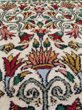2'4 x 3'1 vintage ivory ground scatter rug #567ML - Blue Parakeet Rugs