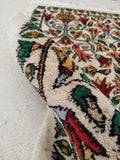 2'4 x 3'1 vintage ivory ground scatter rug #567ML - Blue Parakeet Rugs