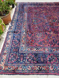 11' x 12'8 antique Persian Mahal - Blue Parakeet Rugs