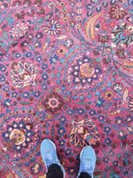 11' x 12'8 antique Persian Mahal - Blue Parakeet Rugs