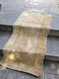 2'1 x 4'3 Antique Turkish Rug Mat / Neutral vintage rug (#619) - Blue Parakeet Rugs
