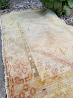 2'1 x 4'3 Antique Turkish Rug Mat / Neutral vintage rug (#619) - Blue Parakeet Rugs