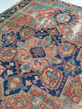 8'7 x 11'9 Battered n Bruised Persian Heriz - Blue Parakeet Rugs