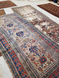 4'3 x 9'8 Worn Antique Caucasian Rug - Blue Parakeet Rugs