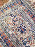 4'3 x 9'8 Worn Antique Caucasian Rug - Blue Parakeet Rugs