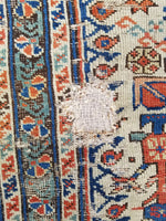 4'3 x 9'8 Worn Antique Caucasian Rug - Blue Parakeet Rugs