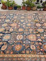 14'10 x 17'8 Antique tribal Persian Bakshayesh Legacy rug / 15x18 rug / Oversize Antique Rug - Blue Parakeet Rugs