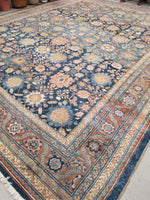 14'10 x 17'8 Antique tribal Persian Bakshayesh Legacy rug / 15x18 rug / Oversize Antique Rug - Blue Parakeet Rugs