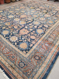 14'10 x 17'8 Antique tribal Persian Bakshayesh Legacy rug / 15x18 rug / Oversize Antique Rug - Blue Parakeet Rugs