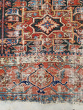 8'4 x 10'8 Antique Persian Heriz Rug - Blue Parakeet Rugs