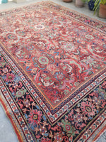 10'3 x 13'9 Rainbow Persian Mahal Rug (#1063) / 10x14 Large Vintage Rug - Blue Parakeet Rugs