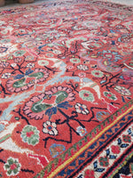 10'3 x 13'9 Rainbow Persian Mahal Rug (#1063) / 10x14 Large Vintage Rug - Blue Parakeet Rugs