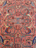 9'3 x 12'6 antique Persian coral pink Mahal rug (#1064) / 9x13 vintage rug - Blue Parakeet Rugs