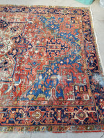 6'10 x 10 Antique Persian Heriz / Large Antique Heriz / 7x10 Rug (#1071) - Blue Parakeet Rugs