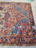 6'10 x 10 Antique Persian Heriz / Large Antique Heriz / 7x10 Rug (#1071) - Blue Parakeet Rugs