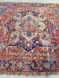 6'10 x 10 Antique Persian Heriz / Large Antique Heriz / 7x10 Rug (#1071) - Blue Parakeet Rugs