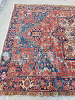 6'10 x 10 Antique Persian Heriz / Large Antique Heriz / 7x10 Rug (#1071) - Blue Parakeet Rugs