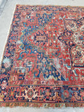 6'10 x 10 Antique Persian Heriz / Large Antique Heriz / 7x10 Rug (#1071) - Blue Parakeet Rugs