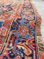 6'10 x 10 Antique Persian Heriz / Large Antique Heriz / 7x10 Rug (#1071) - Blue Parakeet Rugs