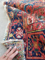 6'10 x 10 Antique Persian Heriz / Large Antique Heriz / 7x10 Rug (#1071) - Blue Parakeet Rugs