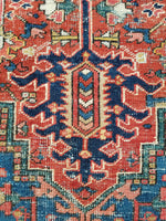 6'10 x 10 Antique Persian Heriz / Large Antique Heriz / 7x10 Rug (#1071) - Blue Parakeet Rugs