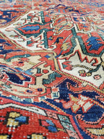 6'10 x 10 Antique Persian Heriz / Large Antique Heriz / 7x10 Rug (#1071) - Blue Parakeet Rugs