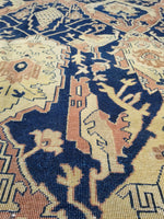 10 x 14'10 Antique Agra / 10x15 vintage rug (#1072) - Blue Parakeet Rugs