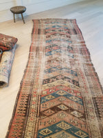 3'6 x 9'5 Antique early 1900s NW tribal Runner (#740B) - Blue Parakeet Rugs