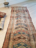 3'6 x 9'5 Antique early 1900s NW tribal Runner (#740B) - Blue Parakeet Rugs