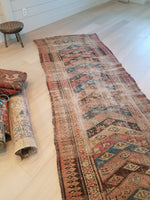 3'6 x 9'5 Antique early 1900s NW tribal Runner (#740B) - Blue Parakeet Rugs