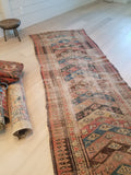3'6 x 9'5 Antique early 1900s NW tribal Runner (#740B) - Blue Parakeet Rugs