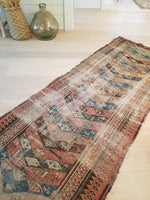 3'6 x 9'5 Antique early 1900s NW tribal Runner (#740B) - Blue Parakeet Rugs